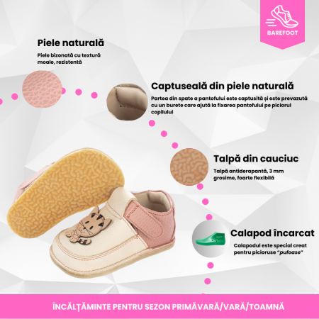 Papucei Barefoot Pisica Roz [4]