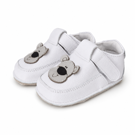 PAPUCEI - Papucei Barefoot Urtsulet alb simplu