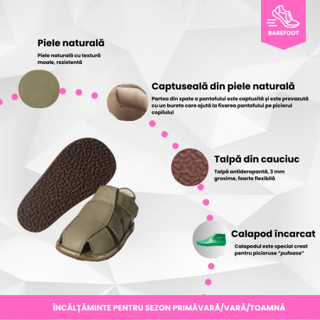 Săndăluțe Barefoot M2 Verde deschis [7]