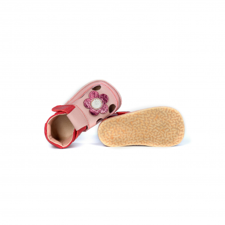 Sandalute Barefoot Rosu/roz Floare [1]