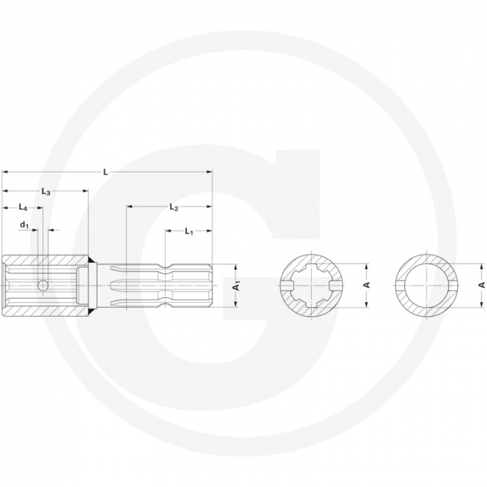 Adaptor priza cardan 1-1/8 - 1-3/8  671000 043141 1043141 [2]