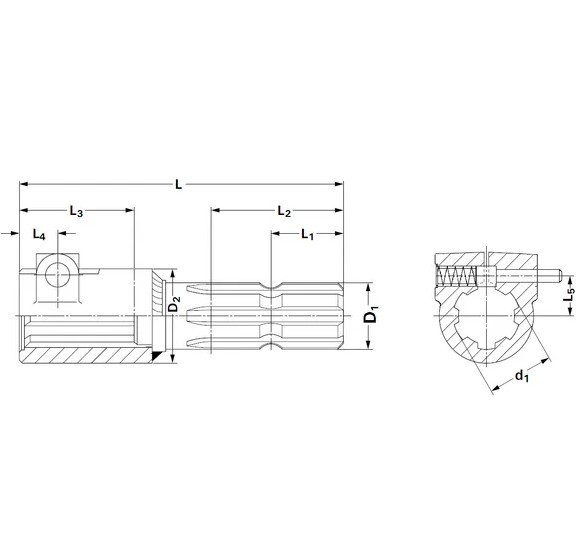 Adaptor priza cardan 1 3/4" (6) 1 3/8" (6) cu bolt 405001458 [3]