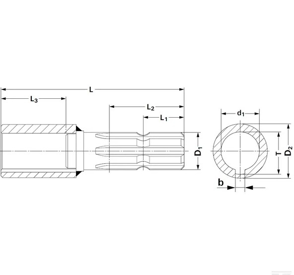 Adaptor priza cardan 1-3/8"- 6Z x 30 mm 671017 8716106136605 [4]