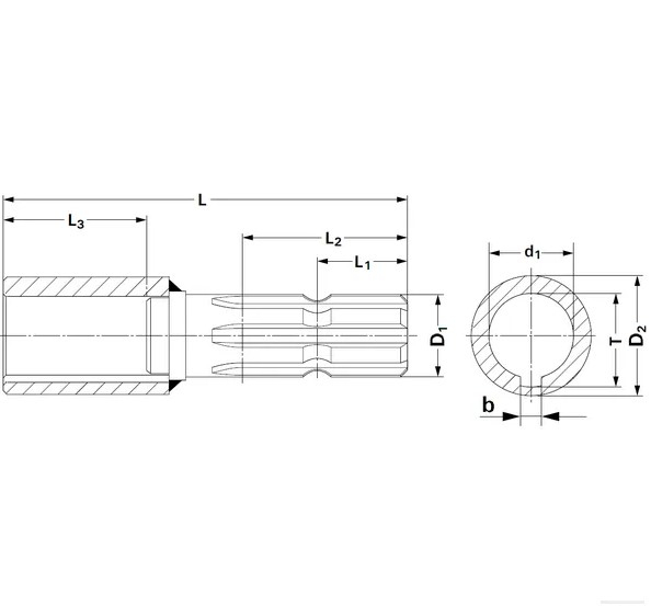 Adaptor priza cardan 1-3/8" - 6Z x 35 mm [4]
