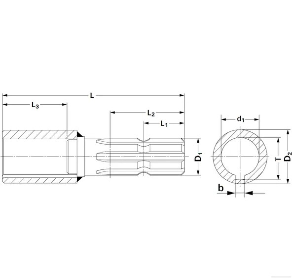 Adaptor priza cardan 1-3/8"- 6Z x 40 mm 6710191 8716106172887 [4]