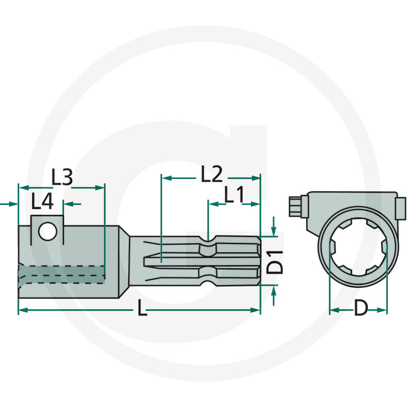 Adaptor priza cardan cu surub de strangere - 1 3/8", Z6 - 1 3/8" Z21 [2]