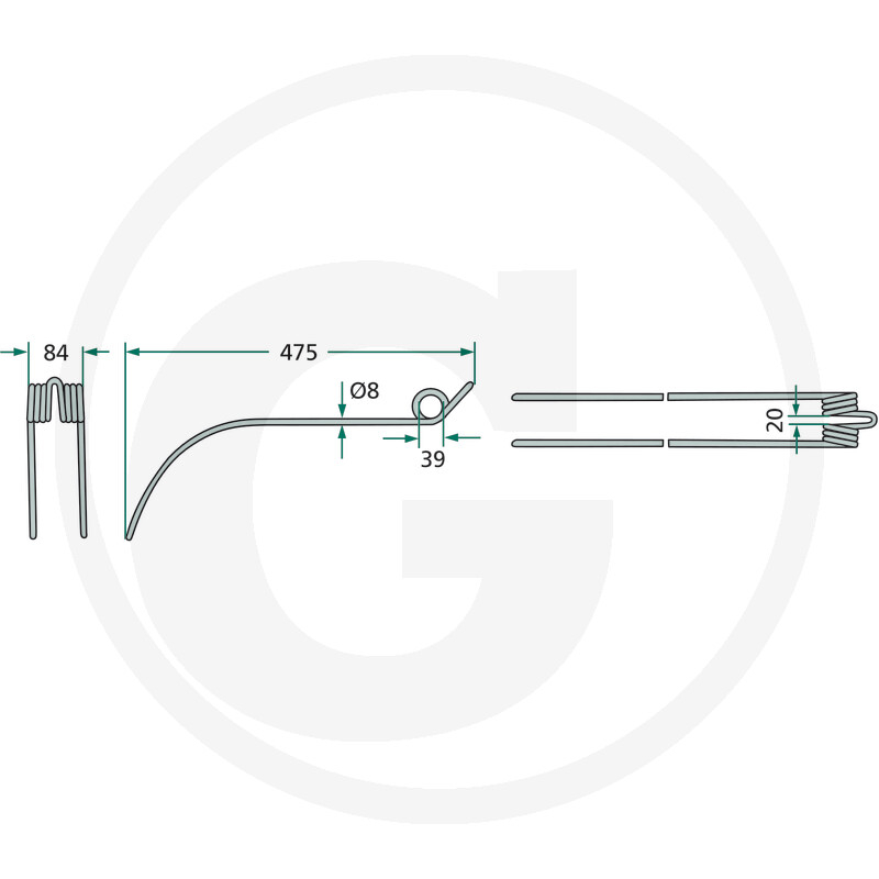 Arc grebla Claas L 475 mm  Claas|Vicon/PZ [2]