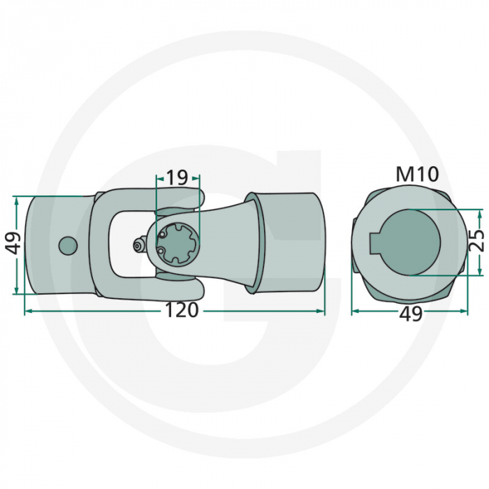 Articulatie cardanica Deutz-Fahr 06229882 06230075 1.1042.060.500.00 1.1040.006.500.10 VF06229882 ZBI07001L25005 [2]