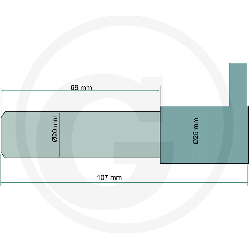 Bolt cilindru directie Fiat Ø 20/25 m - L 107 [2]