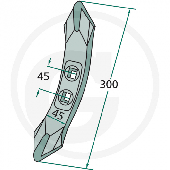 Brazdar cultivator Alpego 300x45x16 mm 180101.15019 800049   [2]