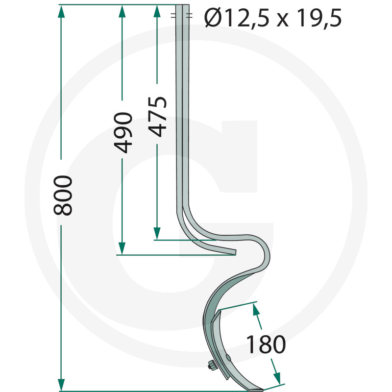Brazdar cultivator cu arc de armare  Granit Parts [2]