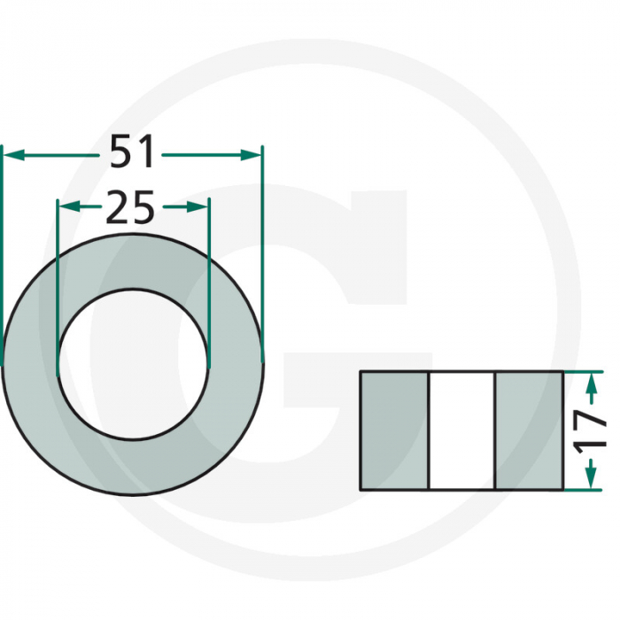 Bucsa tocatoare Ø 25x51x17 mm 18063-KUH-902 BAG02504 BAG02511   [2]
