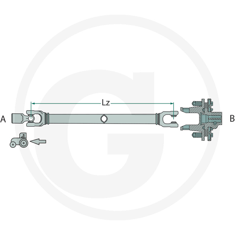 Cardan antrenare  L 860 mm, G3/G4, F23, 27 x 74,6 mm, 1 3/8” Z6 - cu ambeiaj 377377452 4059139408573 [2]