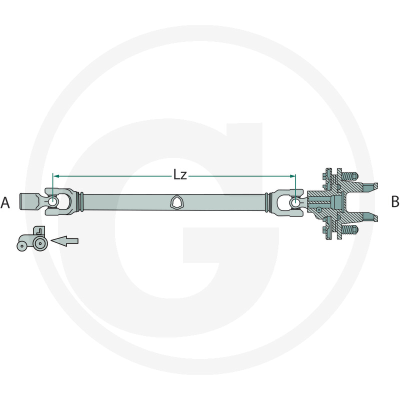 Cardan cu ambreiaj L 1210 mm  cruce 34,9 x 106 P10>P11   [2]