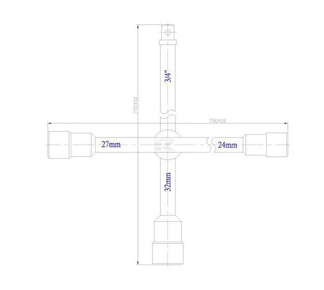 Cheie pentru roti auto 24x27x32x3/4" 7301300 1806180603KR   [3]