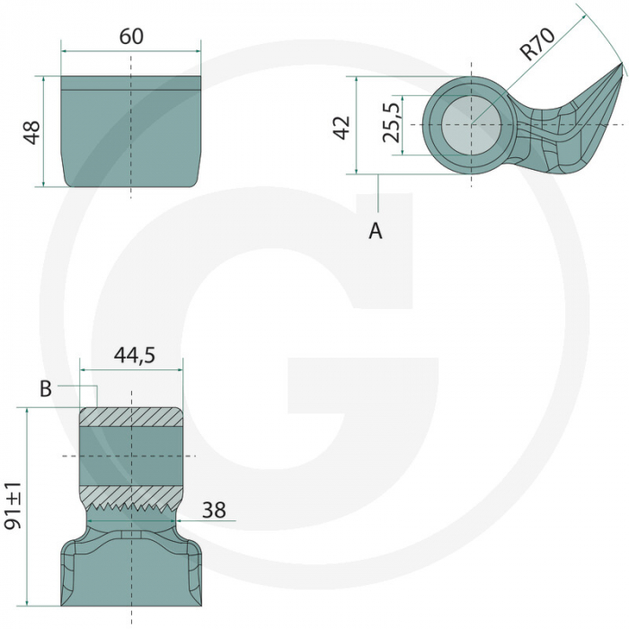 Ciocan cutit tocator Femac 11958168 cu Ø25 11958168   [2]