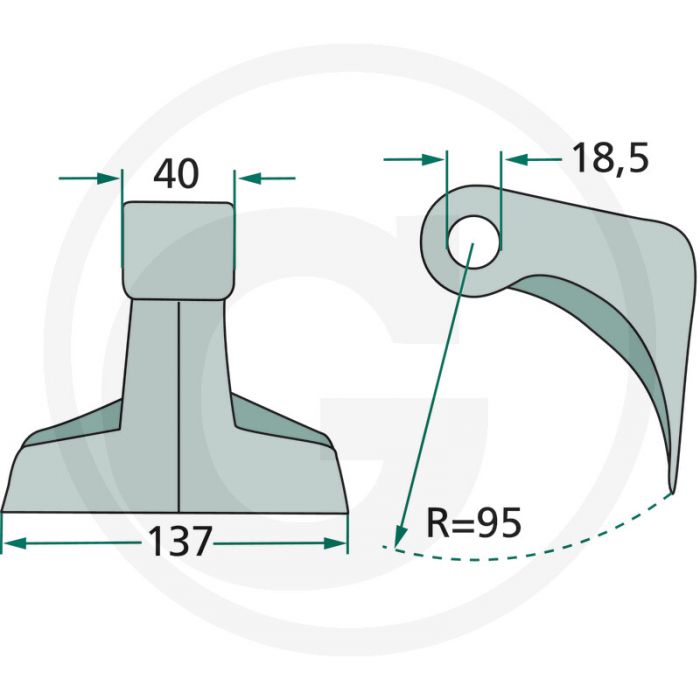 Ciocan cutit tocator M.E.A.A.T 63-RM-6-18 cu Ø18 63-RM-6-18 [2]