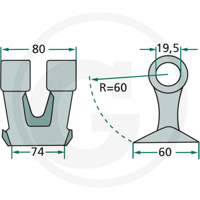 Ciocan cutit tocator Bomford 63-RM-19 cu Ø19 18063-RM-19 03.958.01   [2]