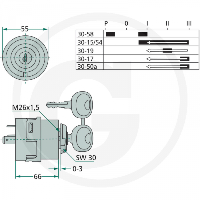 Contact cu cheie Case IH 135700580138 1987424C1 84419919 A187613 A187614 IH1987424 MC1987424C1 P2741618 P2741648 VPF3262 [2]