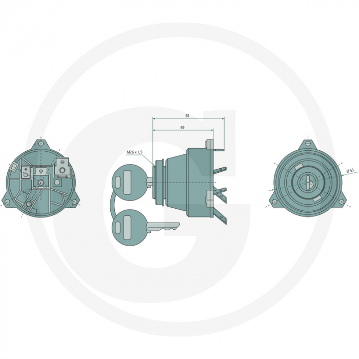 Contact cu lumini Case IH 21/950-7 01171411 01171411S 01171441 01171442 117 1411 1171411 1171411S 1171442 2635864AL 3 136 852 R1 3136852R1 AL19890 AL35864   [2]