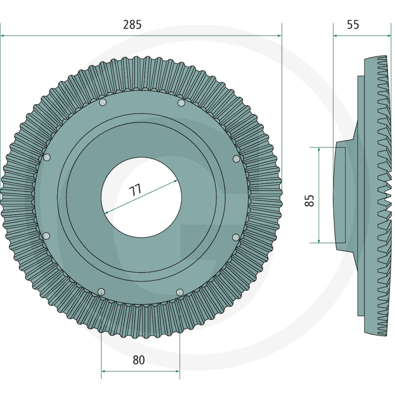 Coroana grebla Kuhn 72 dinti - 52 mm 64757705500F 57705500 4250808769869 [2]