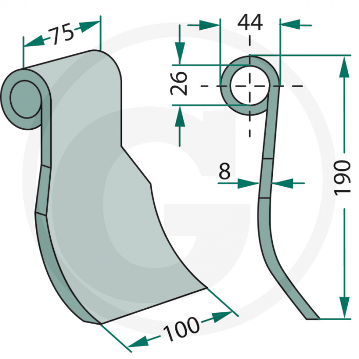 Cutit ciocan tocator Mortl 63-OMA-05 cu Ø26 63-OMA-05 027845   [2]