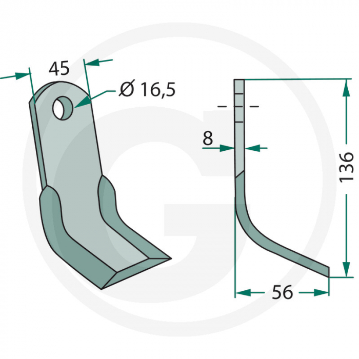 Cutit ciocan tocator Terranova 63-MAS-55 cu Ø16 63-MAS-55   [2]