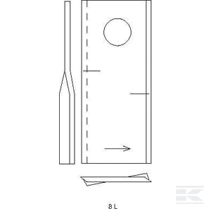 Cutit coasa stanga  94 x 48 x 4 *19 mm - BCS [3]