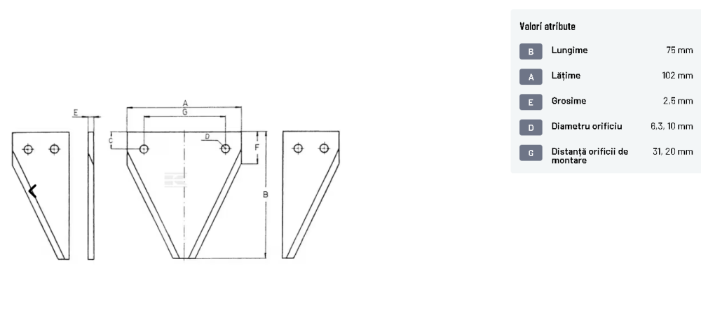Cutit dublu coasa ESM 3441321 102x75x2,5 mm [2]