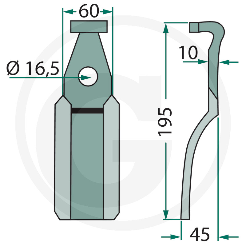Cutit freza *16.5 mm - Pegoraro LC-LD 6955 Pegoraro [3]