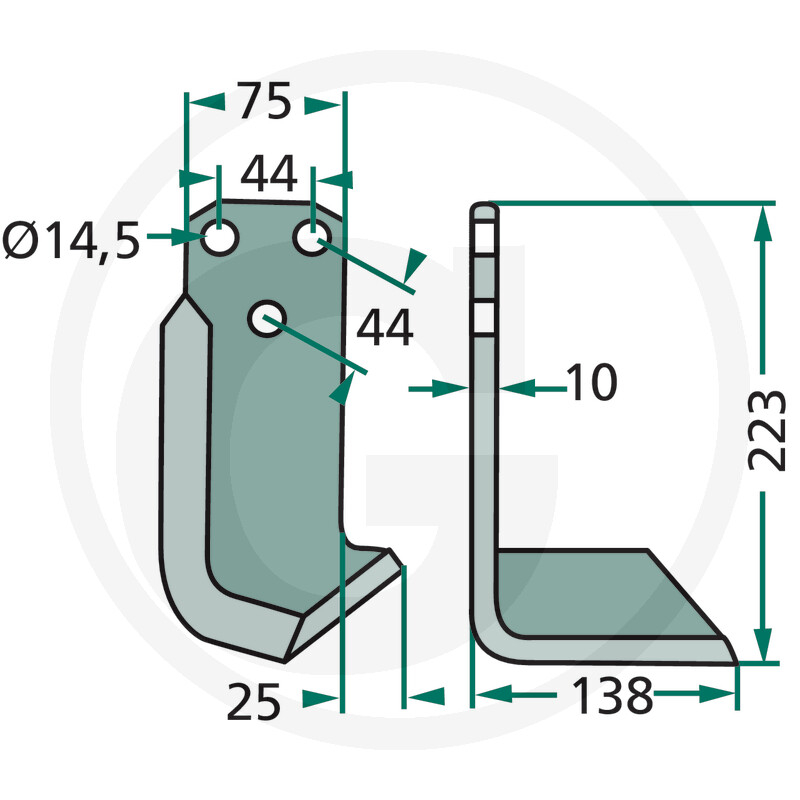 Cutit freza Maletti 3 gauri *14.5 mm - stanga  [3]