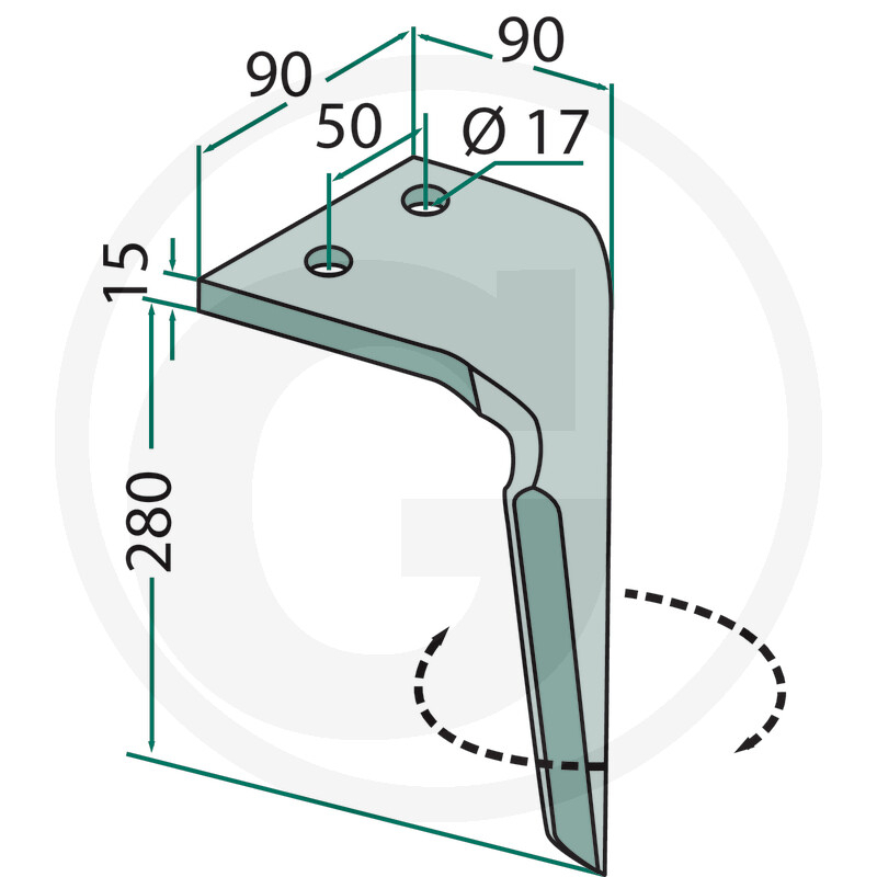 Cutit grapa rotativa Sicma stanga *17 mm [2]