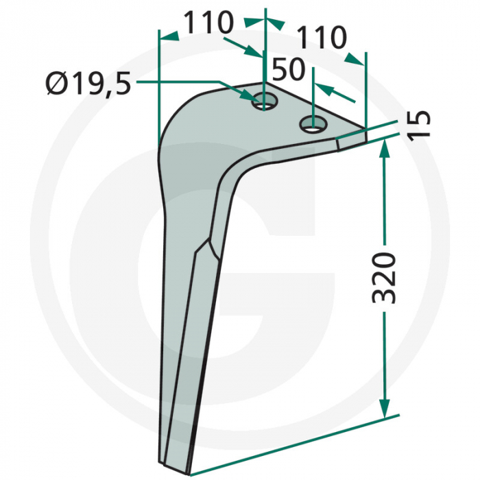 Cutit grapa rotativa Kverneland stanga/dreapta 180RH-MAL-26L MAE040146 RH-MAL-26L KE0751 KE0752 B51313 B51314   [2]