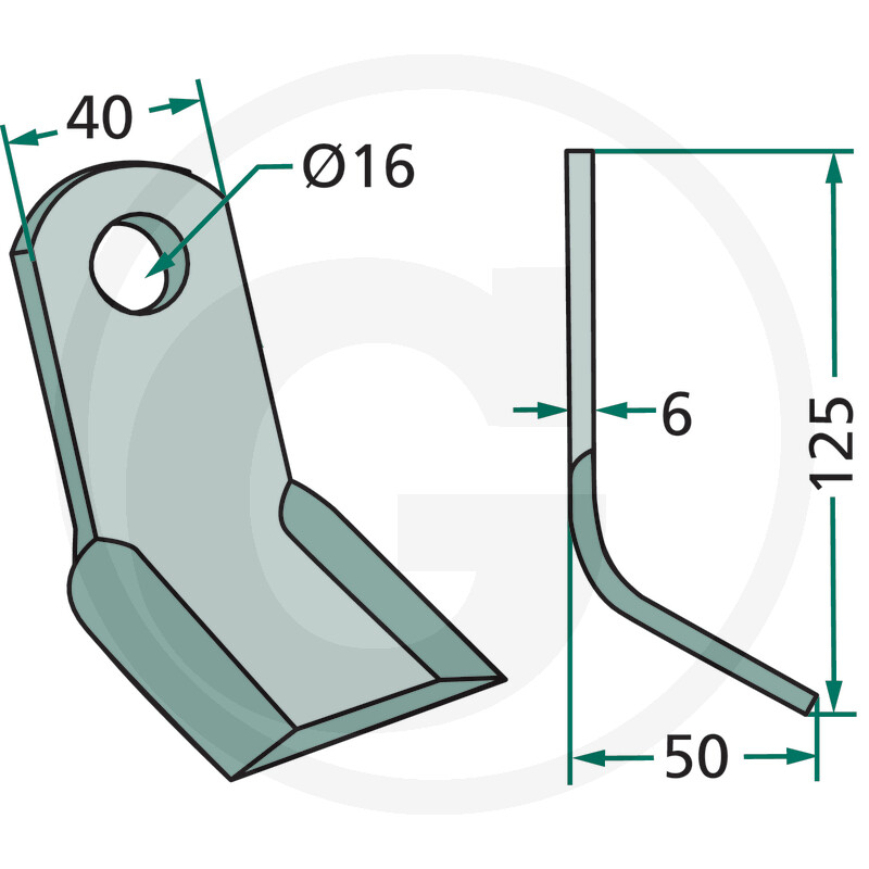 Cutit tip Y tocatoare *16 L125 mm CW654200600, CW654.200600 Clemens [2]