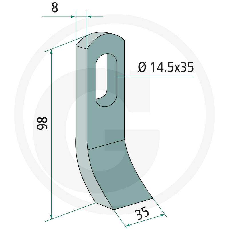 Cutit tocatoare *14,5 x 35 mm [2]
