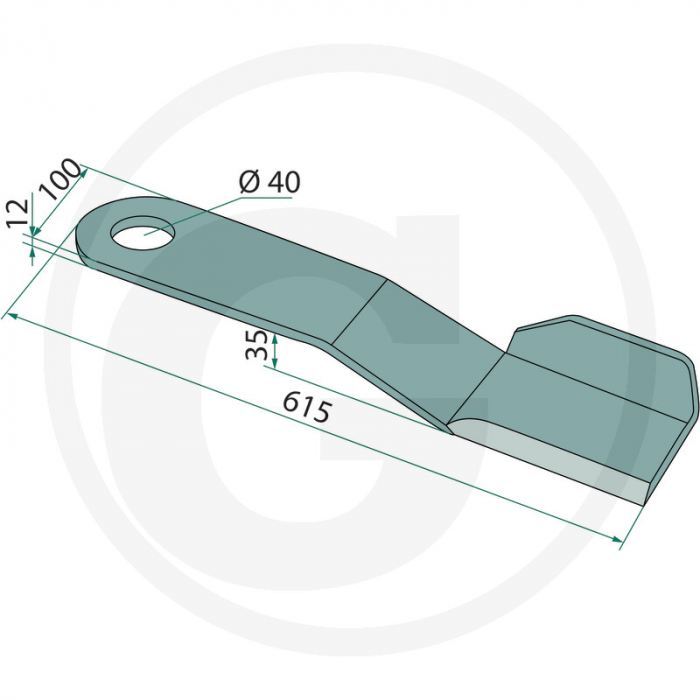 Cutit tocatoare Bednar 100x615 mm Ø38 1803200065 KM060134   [2]