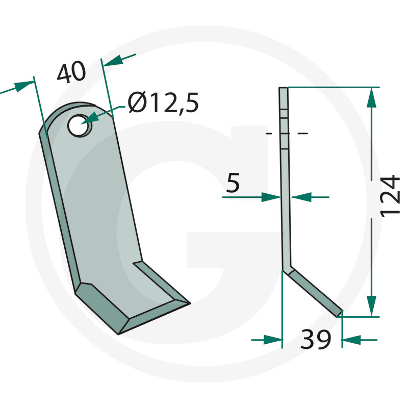 Cutit tocatoare Y Caroni *12.5 L 124 mm [2]