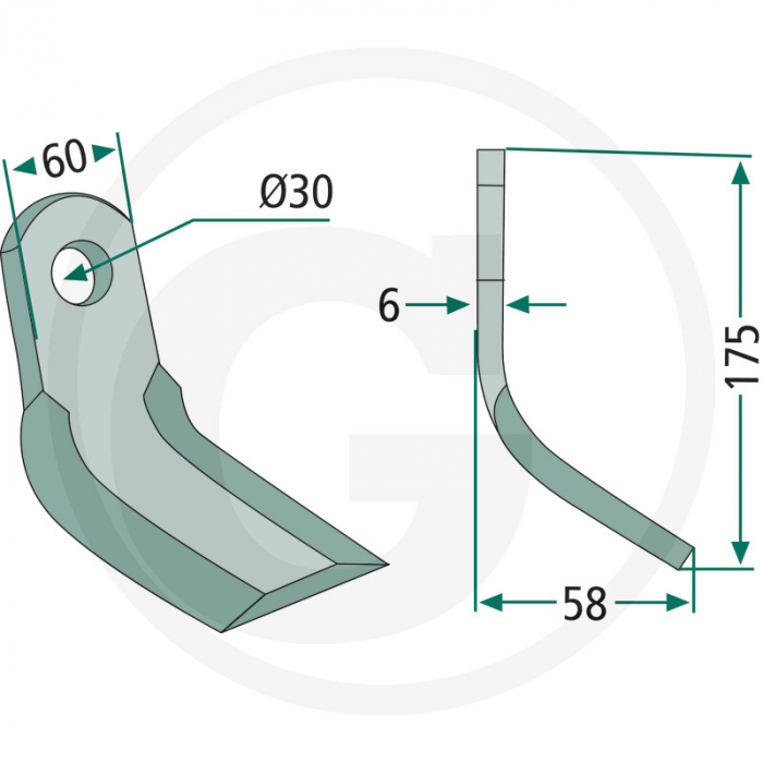 Cutit Y 58x175 mm Ø30 mm 18063-IND-147   [2]