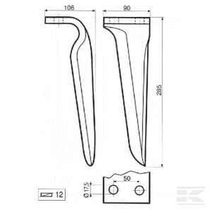 Dinte grapa rotativa Falc - stanga [2]