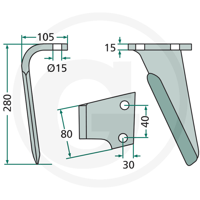 Dinte grapa rotativa Rabe - dreapta  84091201 8409.12.01 Rabe [4]