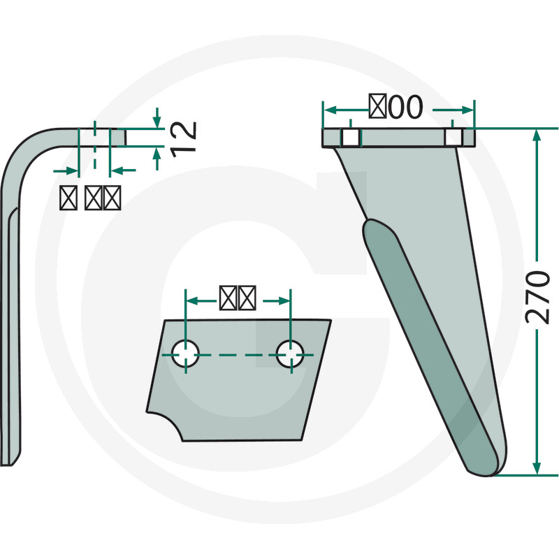 Dinte pentru grapa rotativa Perugini - Stanga  Perugini [2]