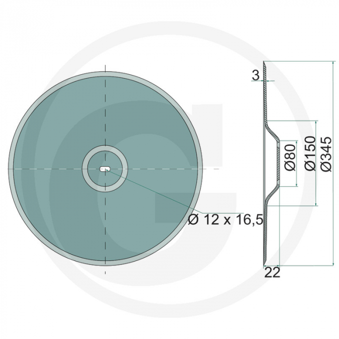 Disc brazdar semanatoare John Deere plat N283805 N164594   [2]
