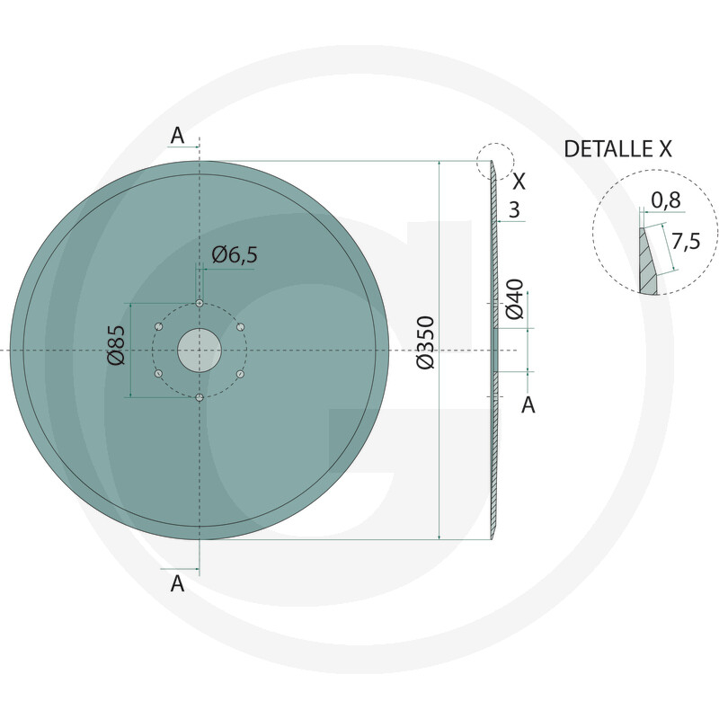 Disc semanatoare 351 x 40 x 3 mm Nodet   [2]