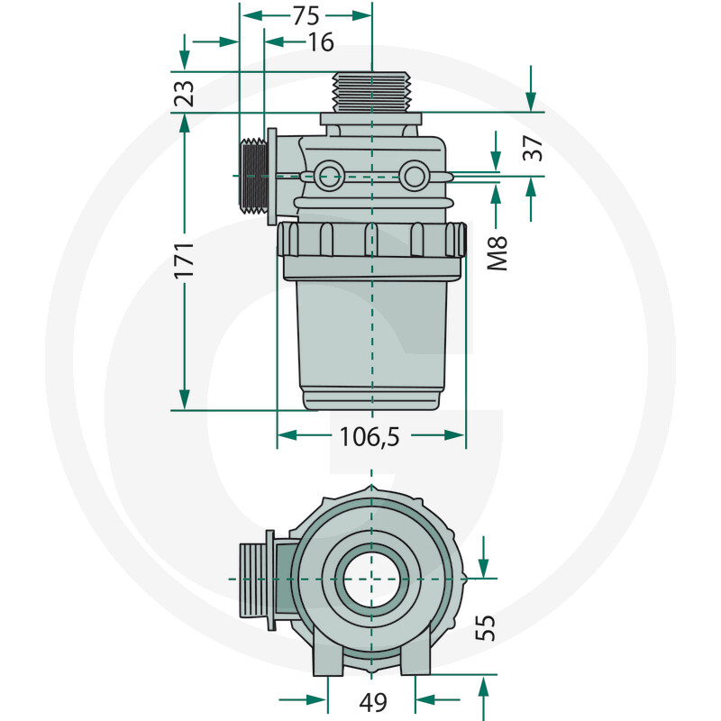 Filtru aspirație AG 1 1/4  ARAG, 50 ochiuri  3122053  [2]