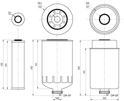 Filtru motorina Fiat 01909107 1902096 1909107 4788504 4964323 74788504 79000808 84406504 F60136 FF5064 LA1902096 LA1909107 P550347   [2]