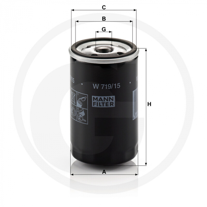 Filtru ulei motor 3/4-16 UNF 565W719.15 W719/15   [2]