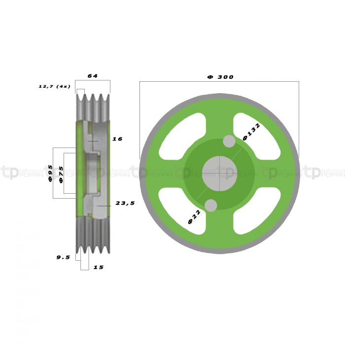 Fulie mare coasa Deutz-Fahr 5036020180 56805036020180 [3]