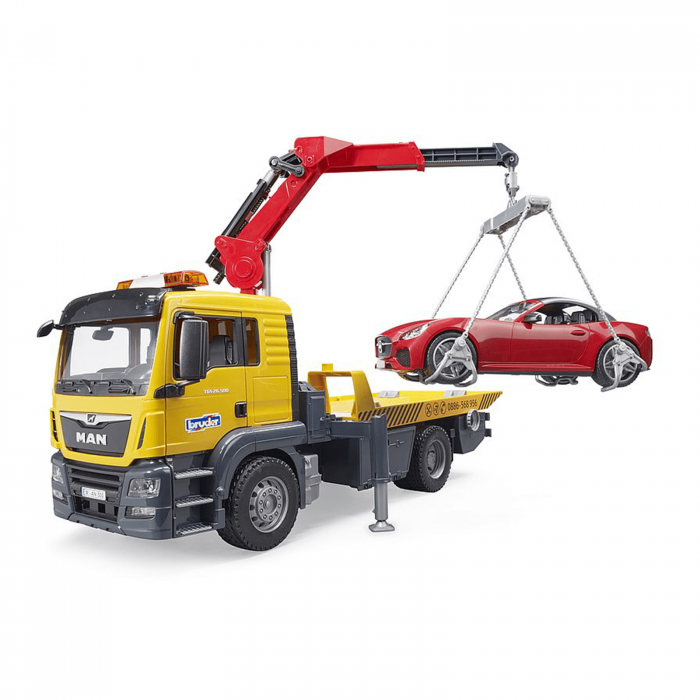 Camion MAN TGS cu platformă, macara și mașină Roadster [4]