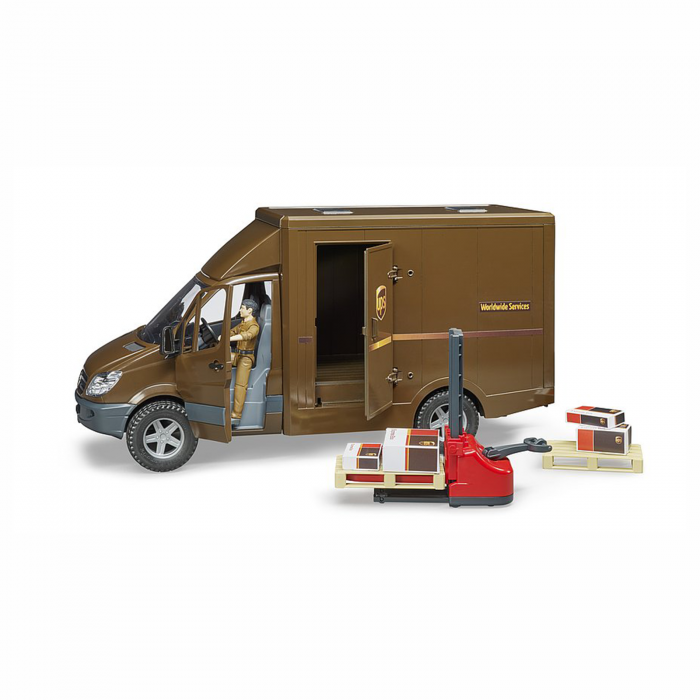 Jucarie - Camioneta Mercedes Benz Sprinter UPS cu sofer si accesorii 02538 Bruder 02538 [2]
