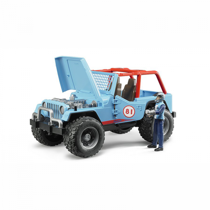 Mașină de teren Jeep Cross Country Racer albastră cu șofer de curse [3]